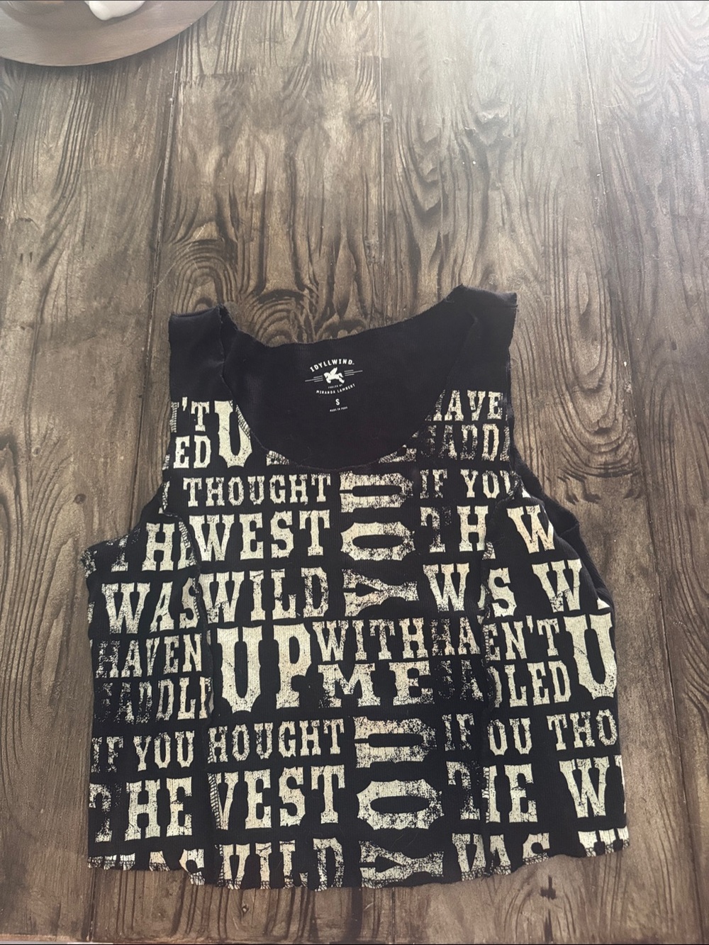 Cute Cotton Tank Top - Black and Cream